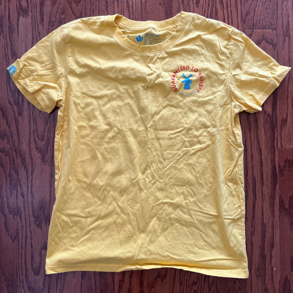 DUTCH BROS Women’s Large Yellow Short Sleeve T-Shirt